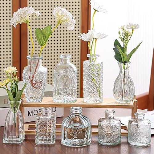 32 Vintage Glass Bud Vases for Rustic Decor