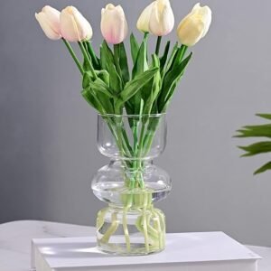 7-Inch Clear Glass Vase for Elegant Home Decor