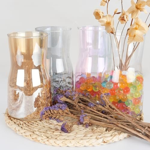 7-Inch Iridescent Glass Vase for Modern Home Decor