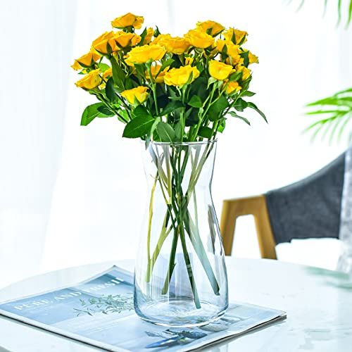 8-Inch Clear Glass Vase: Modern Boho Centerpiece Decor