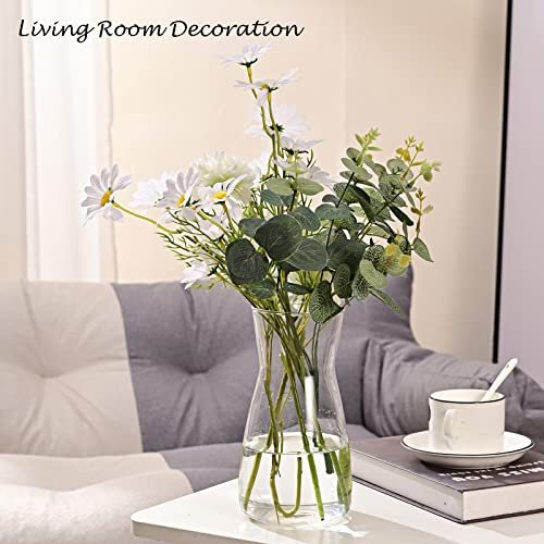 8-Inch Clear Glass Vase: Modern Boho Centerpiece Decor