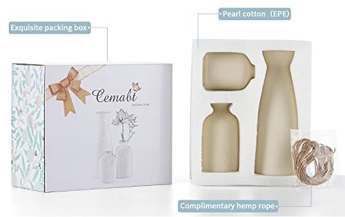 Chic CEMABT Beige Ceramic Vase Set – Modern Boho Decor