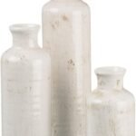 Chic Farmhouse White Ceramic Vase Set for Home Decor
