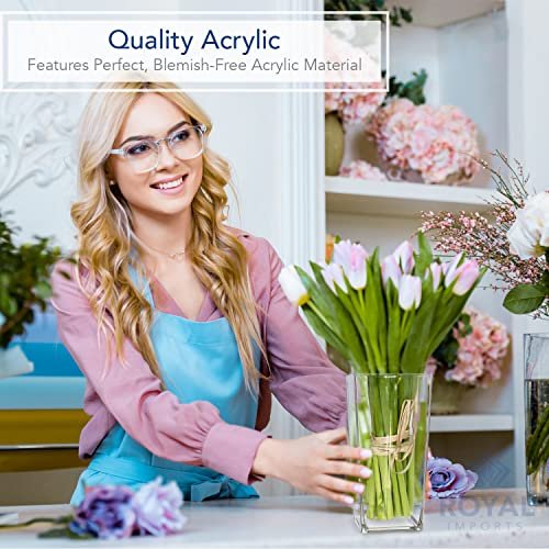 Durable Acrylic Square Vase for Floral Arrangements