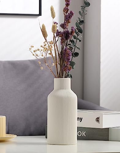 Elegant White Ceramic Flower Vase for Modern Home Decor