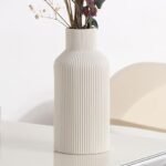 Elegant White Ceramic Flower Vase for Modern Home Decor