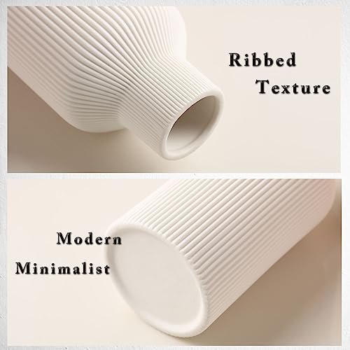 Elegant White Ceramic Flower Vase for Modern Home Decor
