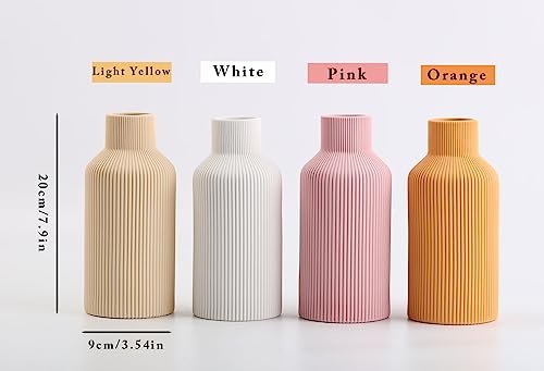 Elegant White Ceramic Flower Vase for Modern Home Decor