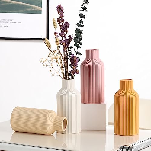 Elegant White Ceramic Flower Vase for Modern Home Decor
