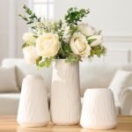 Elegant White Ceramic Vases Set - Modern Home Decor