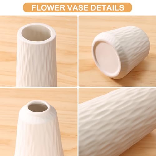 Elegant White Ceramic Vases Set - Modern Home Decor