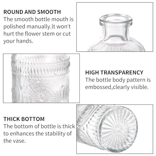 Fixwal Vintage Bud Vase Set - Elegant Glass Decor