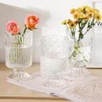 Fixwal Vintage Glass Vases Set of 3 for Elegant Decor