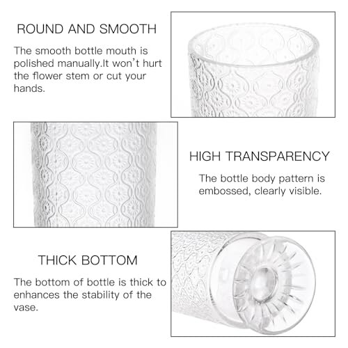 Fixwal Vintage Glass Vases Set of 3 for Elegant Decor