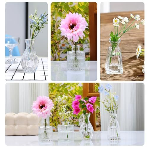 Mapoxy Vintage Glass Bud Vases Set - Elegant Decor