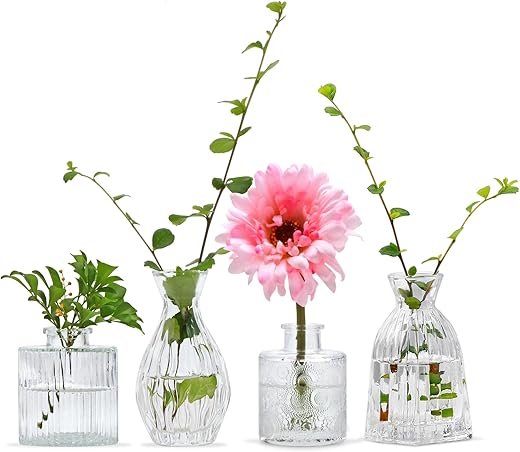 Mapoxy Vintage Glass Bud Vases Set - Elegant Decor