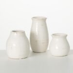 Rustic Ceramic Bud Vases - Perfect Farmhouse Decor Set