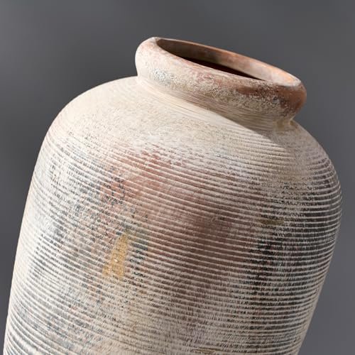 Rustic Gray Ceramic Vase - 11” Minimalist Home Decor