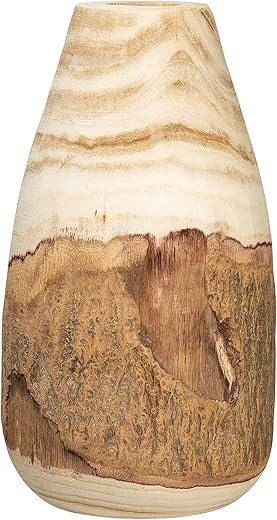 Rustic Paulownia Wood Live Edge Vase - 13"H