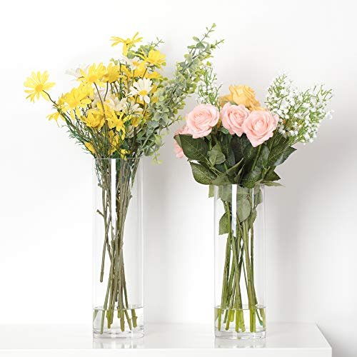 Stunning 12" Clear Glass Cylinder Vase for Weddings