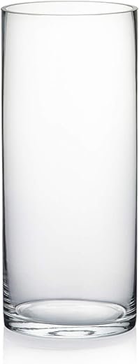 Stunning 12" Clear Glass Cylinder Vase for Weddings